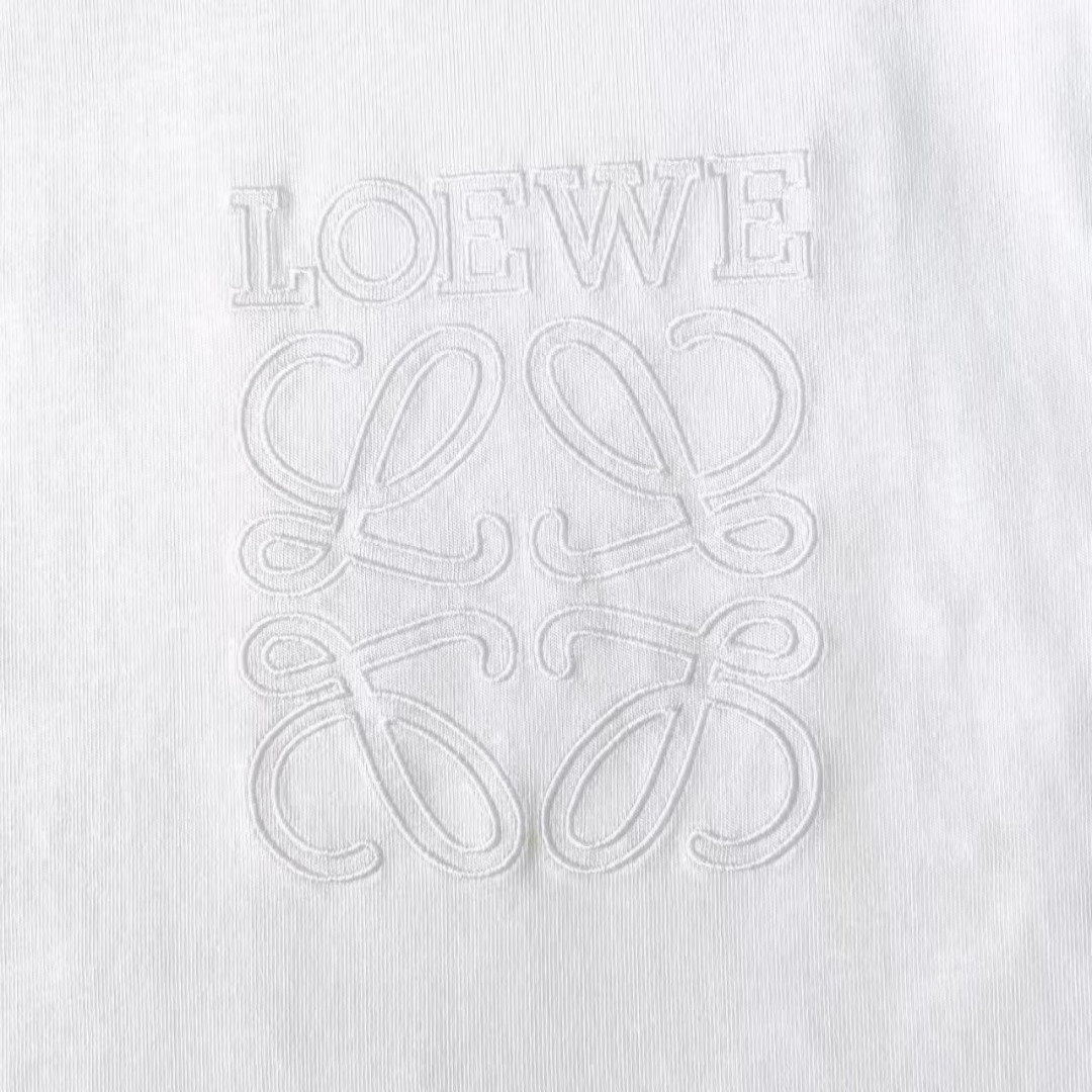 LOEWE 罗意威 胸前刺绣logo短袖T桖 黑色 白色