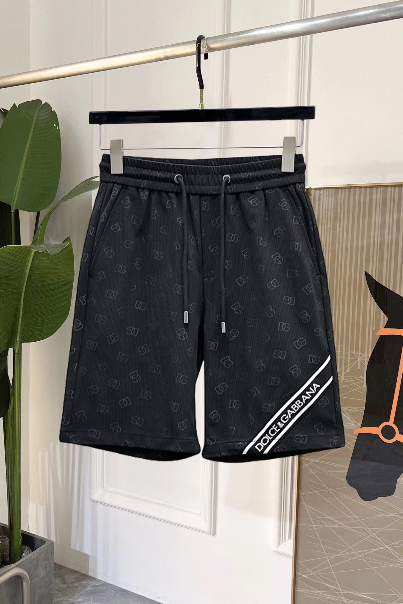 Dolce & Gabbana Men's Luxury Black Logo Print Casual Shorts 2 a1747228521517 8835