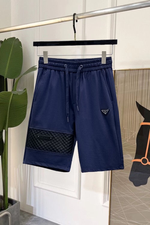Prada Men's Terry Cotton Shorts With Quilted Detail, Luxury Classic Logo 1 Prada Men's Terry Cotton Shorts With Quilted Detail, Luxury Classic Logo
