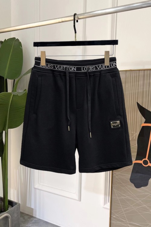 Louis Vuitton Men's Black Cotton Blend Logo Waist Casual Summer Shorts