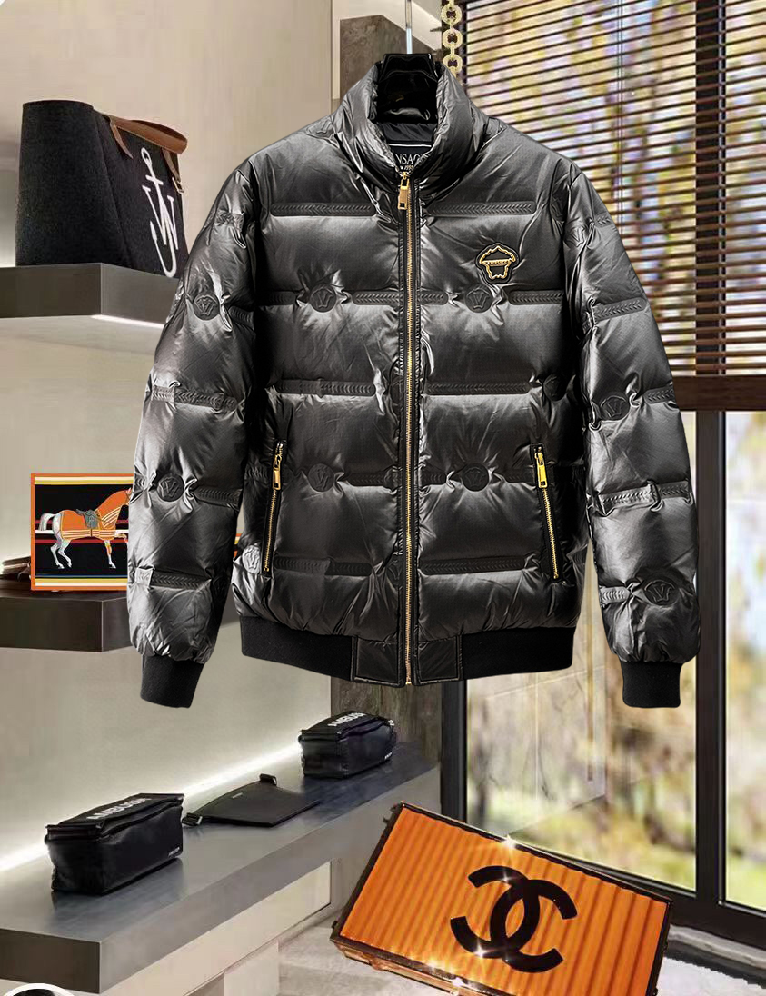 Versace 2025 Winter Down Jacket with Logo, Warm, Lightweight, Unisex Design