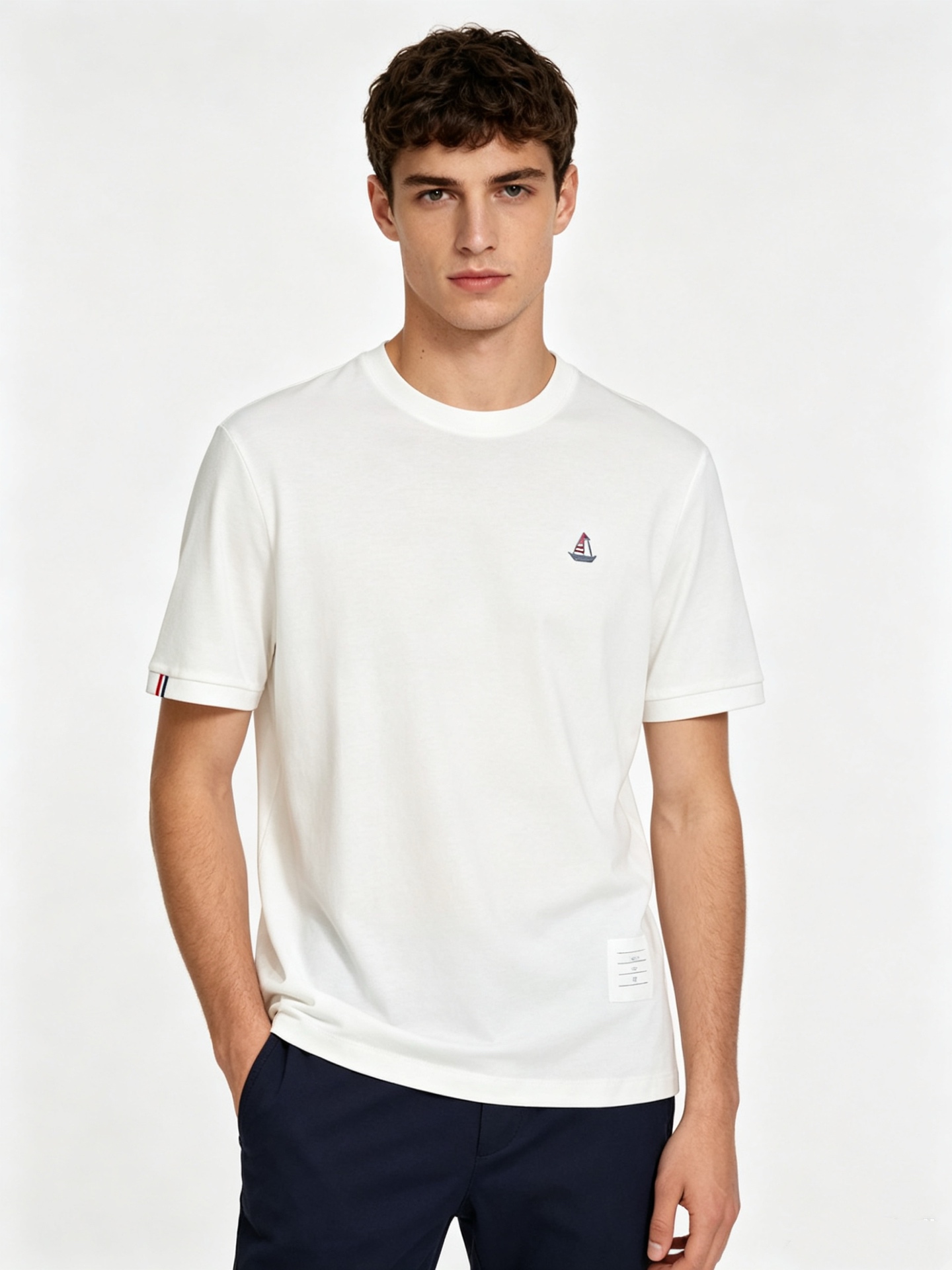 NO:833261,ThomBrowneTB Thom Browne 26ss new spring and summer short-sleeved T-shirt with minimalist body shape!  Top-grade knitted cotton blended texture. The overall touch is extremely comfortable, full of stretch and skin-friendly effect. Classic short-sleeved. Ordered through trading company channels and sold simultaneously on the official website. Simple and elegant, fashionable and versatile, and the appearance is impeccable!! The quality of the fabric is also of the same high standard as always. It is soft, stylish, breathable and comfortable. The upper body has a good drape and is not easy to deform! It is also not easy to fade!  It makes the overall upper body effect more low-key, luxurious, noble and elegant! It shows a different flavor! Business casual, fashionable and versatile, it is simply a must-have item for every successful man! Size M-4XL,,thom browne,T-shirt,tees,t-shirt,19860909ThomBrowneTB汤姆布朗26ss春夏新品短袖T恤衫 极简的衣身造型！ 顶级针织棉质混纺质地 整体的触感极为舒适,弹力十足亲肤效果高级,经典短袖 贸易公司渠道订单,官网同步发售,简约大气,时尚百搭,品相更是无法挑剔!!面料这块品质也是一如既往的高规格 柔软有型、透气舒适.上身垂感好,不易变形!更不易褪色! 使得整体的上身效果更加的低调奢华,高贵典雅!彰显出别样的风味!商务休闲,时尚百搭,简直是每位成功男士的必备单品! 码数M-4XL,,thom browne,T-shirt,tees，t-shirt,,Men's clothing