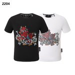 Philipp Plein Clothing T-Shirt Black White Men Spring/Summer Collection Short Sleeve