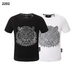 Philipp Plein AAAA
 Clothing T-Shirt Black White Men Spring/Summer Collection Short Sleeve
