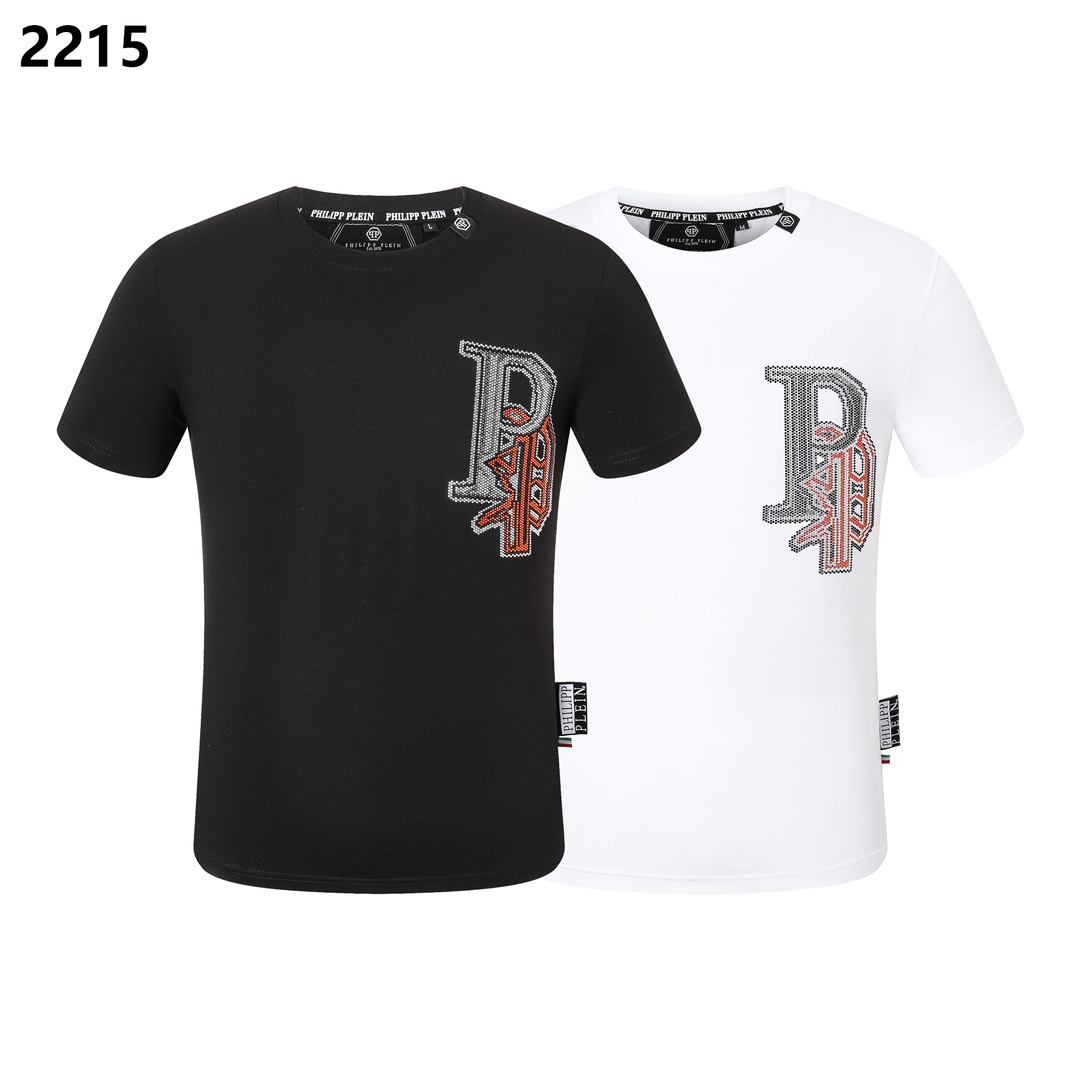 Philipp Plein Vêtements T-Shirt Noir Blanc Hommes Collection printemps – été Manches courtes