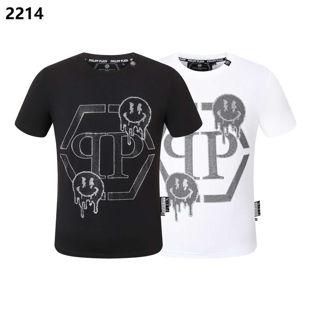 Philipp Plein Acheter Vêtements T-Shirt Noir Blanc Hommes Collection printemps – été Manches courtes