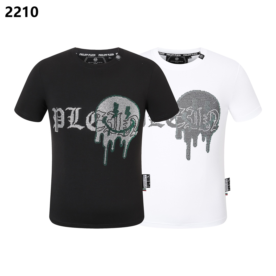 Philipp Plein Vêtements T-Shirt Noir Blanc Hommes Collection printemps – été Manches courtes