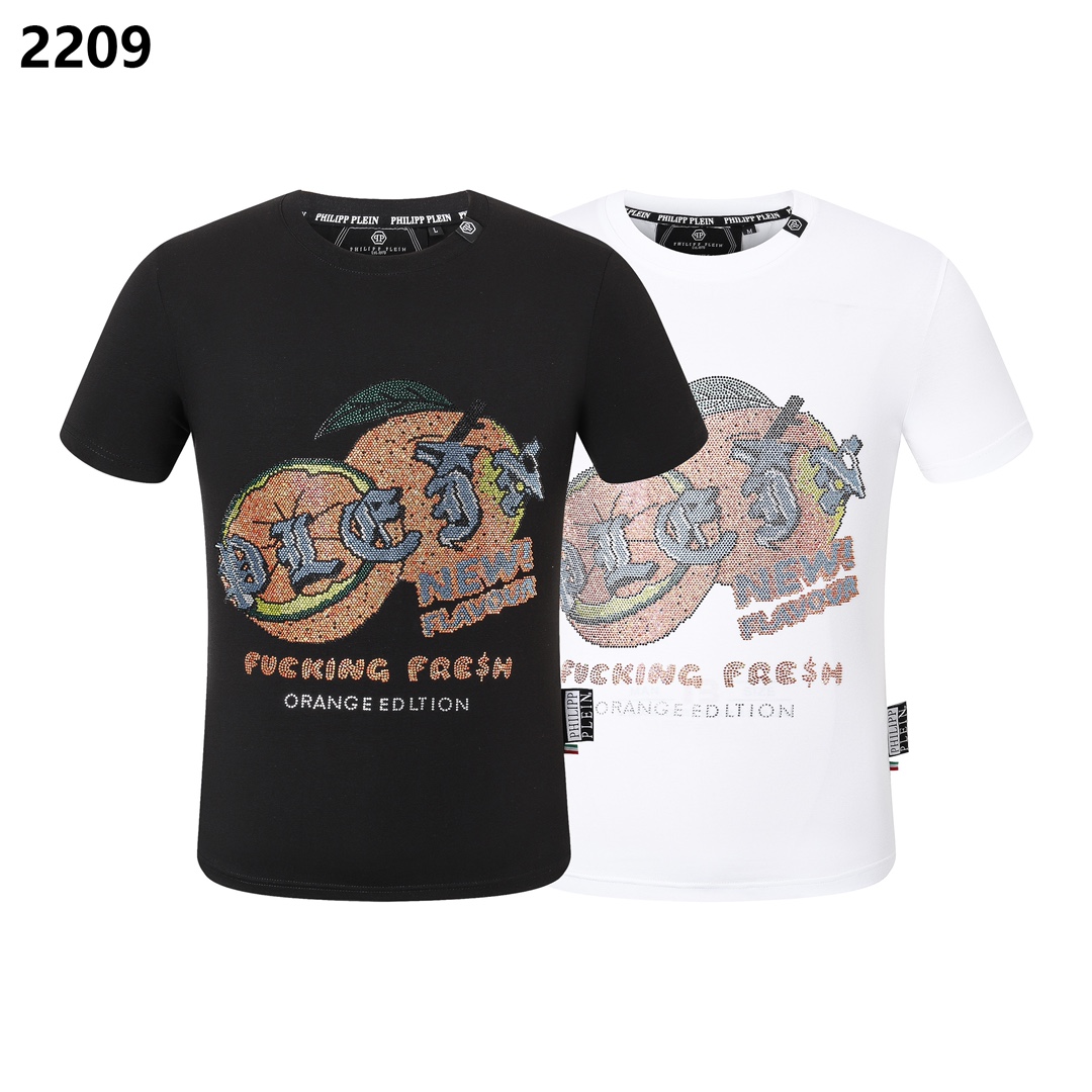 Philipp Plein Vêtements T-Shirt Noir Blanc Hommes Collection printemps – été Manches courtes