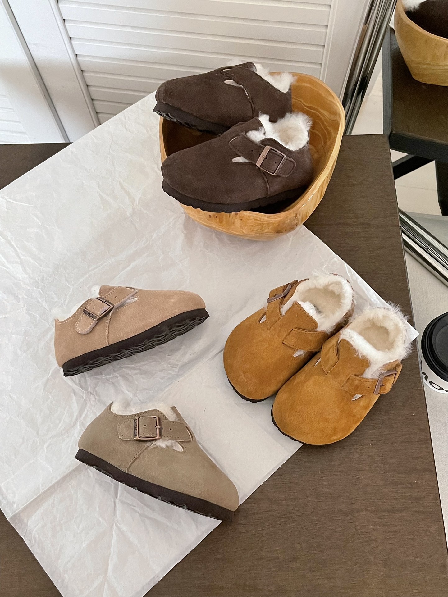 Winter Children’s Fleece Shoes: Classic Burken Comfort for Fall/Winter, Limited Stock.