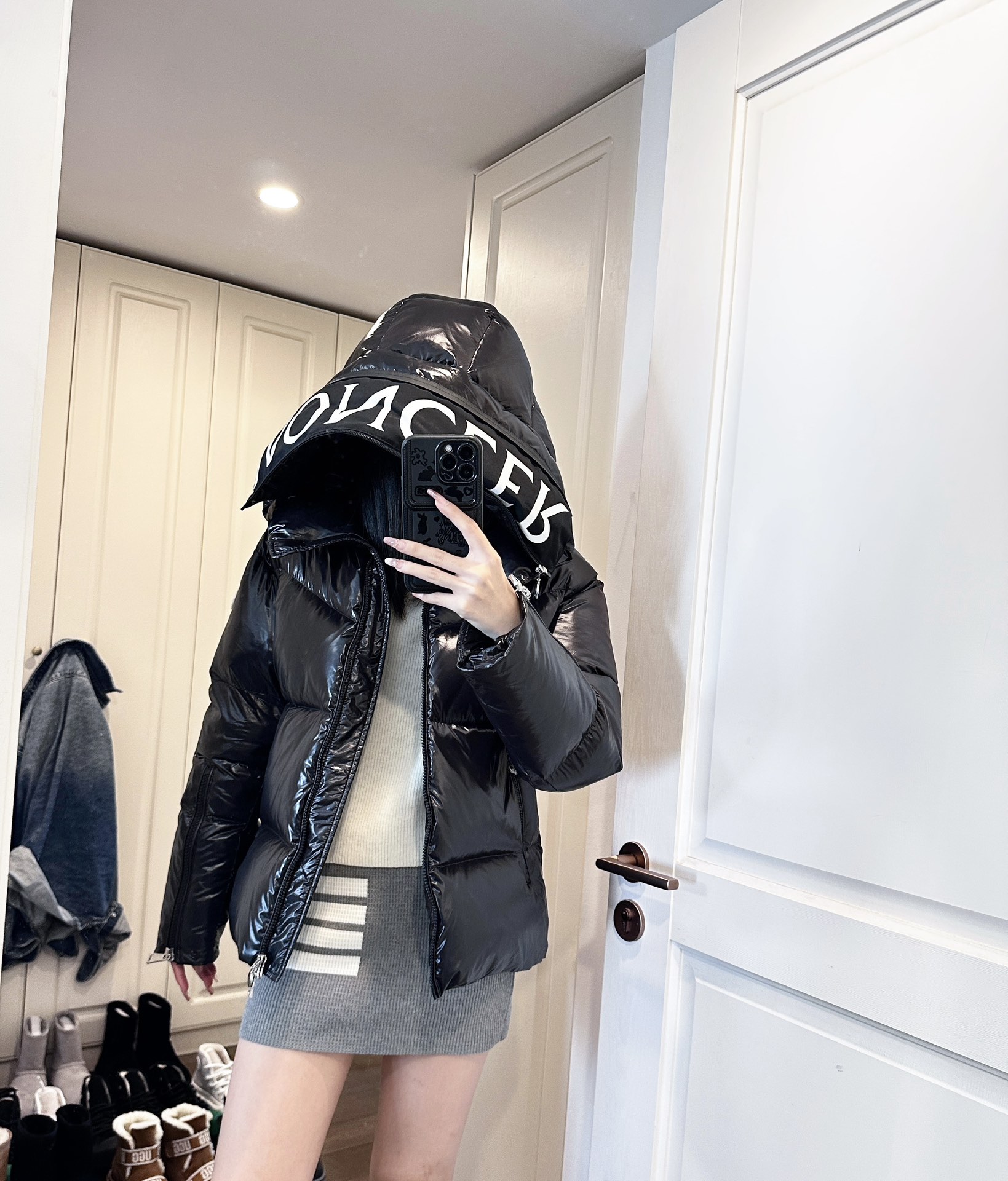 Black Hooded Puffer Jacket
