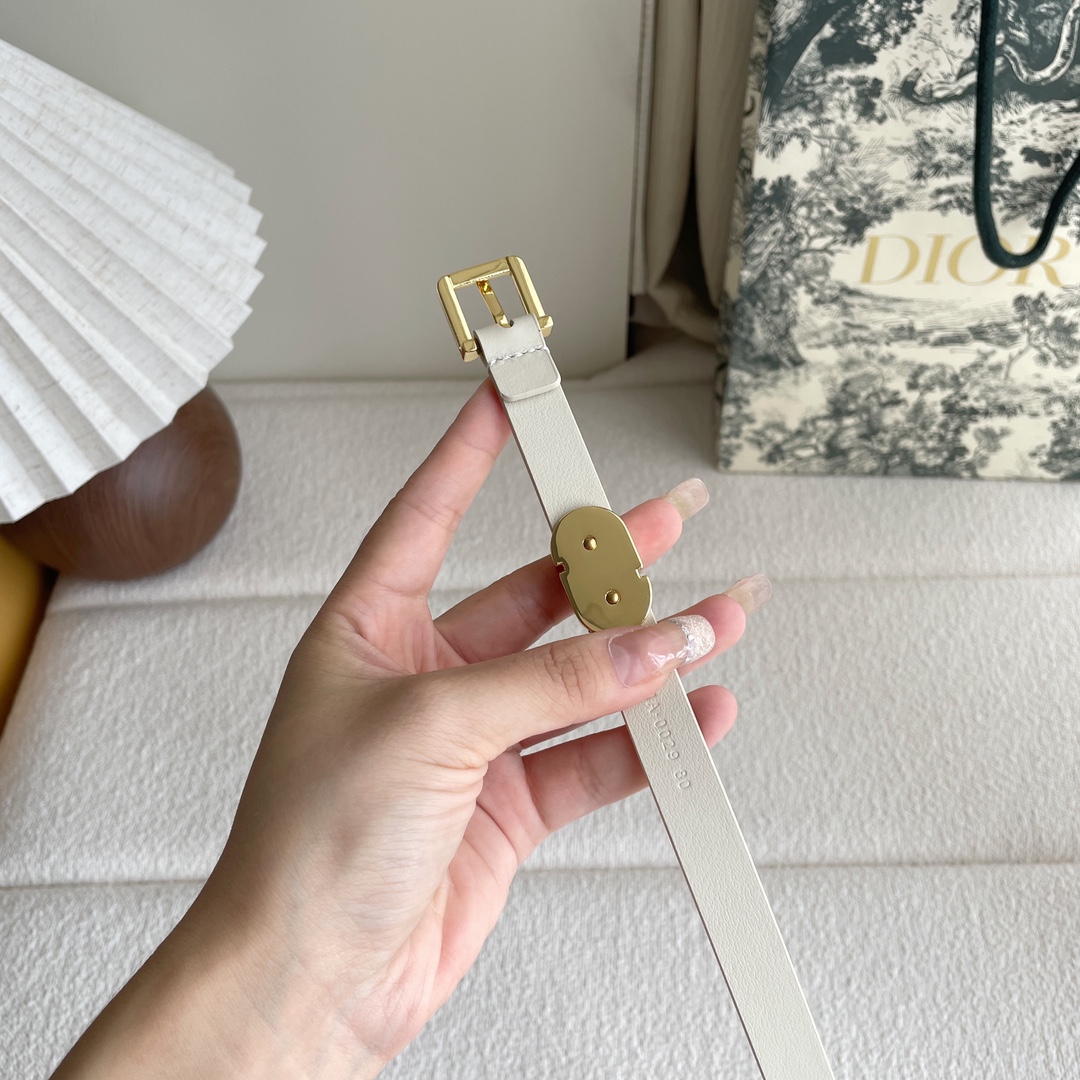 Dior Dior新款腰带，采用 头层皮制作，手感柔软，舒适细腻，精品针扣搭配最新款珐琅戒指，优雅，大方。宽1.5cm
