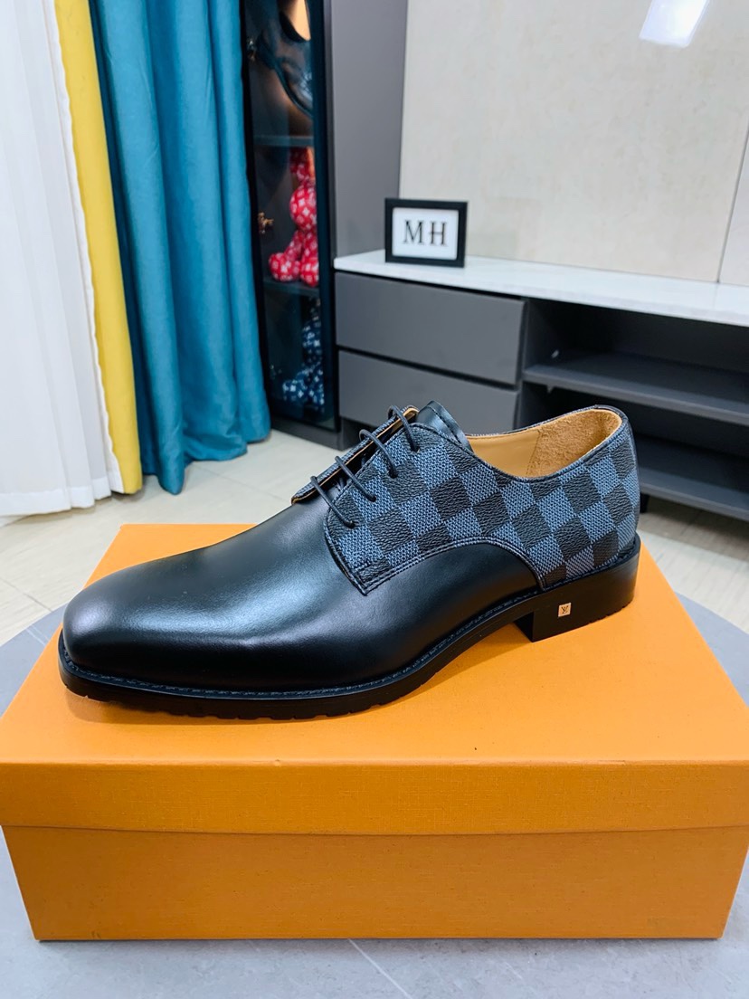 Louis Vuitton Schuhe Lederschuhe Drucken Echtleder Lackleder Fashion Lässig