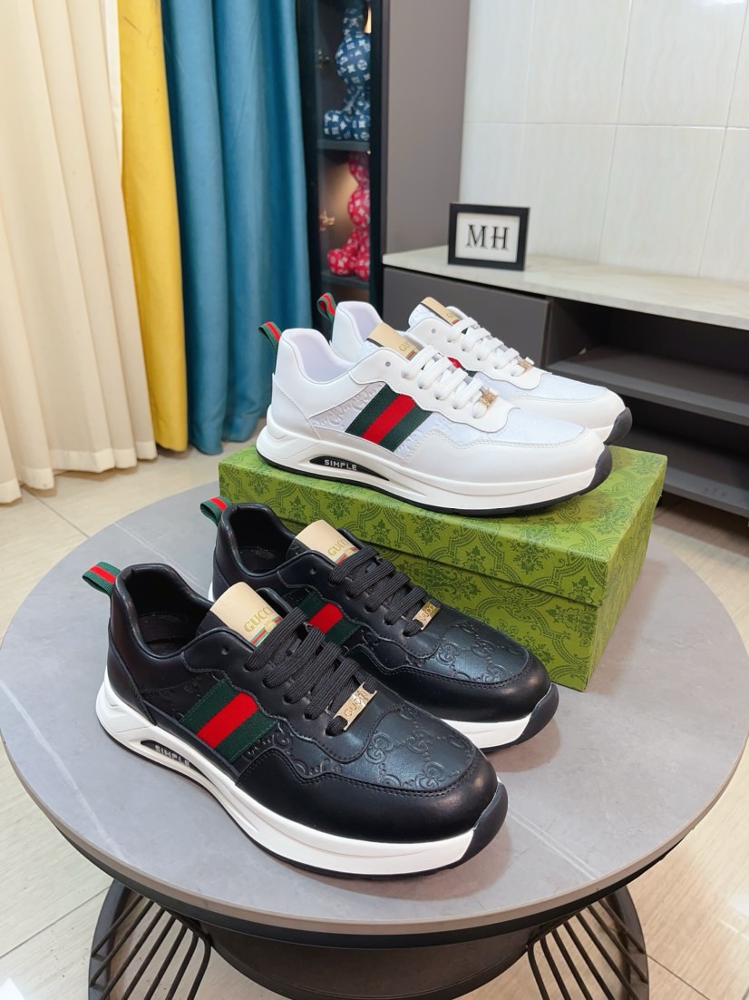 NO:273409,GUCCI [Gucci] new high-end brand of men's shoes, latest fashionable casual men's shoes, trendy and versatile style, relaxed and sporty upper imported Italian top layer cowhide leather, plus super fine workmanship. Original personalized fashionable rubber wear-resistant sole, light and comfortable on the feet, size 38-44,,gucci,cowhide19860909GUCCI【古奇】新款男鞋高端品牌,最新時尚休闲男鞋,潮流百搭之款,轻松运动风,鞋面意大利进口头层牛皮 真皮内里 加超精细做工.原版个性时尚橡胶耐磨大底,上脚轻巧舒适,码数38-44,,gucci,cowhide,Men's shoes