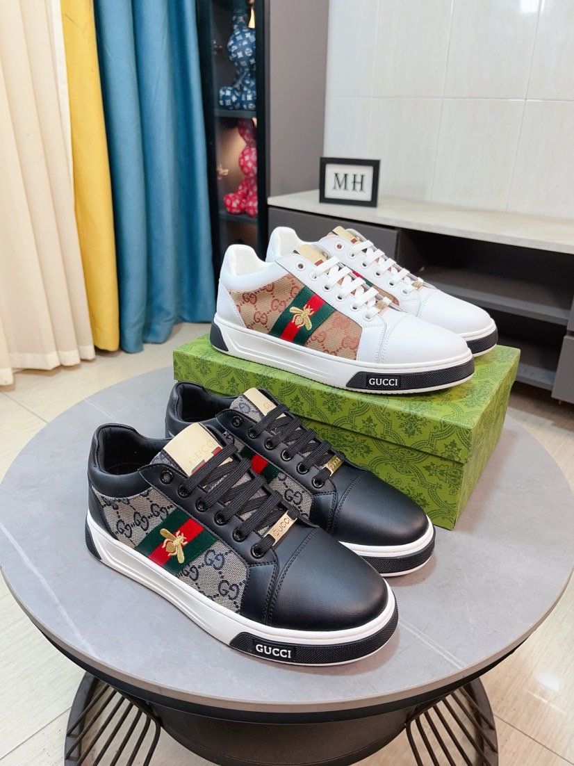 NO:279446,GUCCI [Gucci] new high-end brand of men's shoes, latest fashionable casual men's shoes, trendy and versatile style, relaxed and sporty upper imported Italian top layer cowhide leather, plus super fine workmanship. Original personalized fashionable rubber wear-resistant sole, light and comfortable on the feet, size 38-44,,gucci,cowhide19860909GUCCI【古奇】新款男鞋高端品牌,最新時尚休闲男鞋,潮流百搭之款,轻松运动风,鞋面意大利进口头层牛皮 真皮内里 加超精细做工.原版个性时尚橡胶耐磨大底,上脚轻巧舒适,码数38-44,,gucci,cowhide,Men's shoes