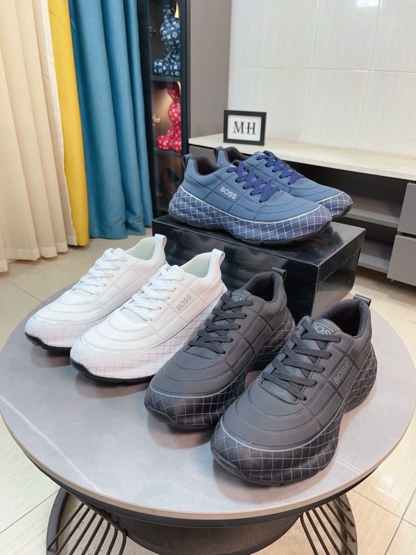 NO:350336,【boss】 High-end series of sports men's shoes, with classic design, become the ever-ending fashion darling, and the classic casual shape. The upper is made of cowhide upper and brand logo embellishes the brand charm; the edged large sole in the top layer of genuine leather [Sun][Sun] brand special sole, wear-resistant, lightweight, size: 38-44,,cowhide19860909【boss】 高端系列运动男鞋,以经典的设计成为永不落幕的时尚宠儿,经典的休闲造型.鞋面采用牛皮鞋面 品牌logo点缀 彰显品牌魅力；包边大底头层真皮里[太阳][太阳]品牌专用大底,耐磨,轻便,码数:38-44,,cowhide,Men's shoes