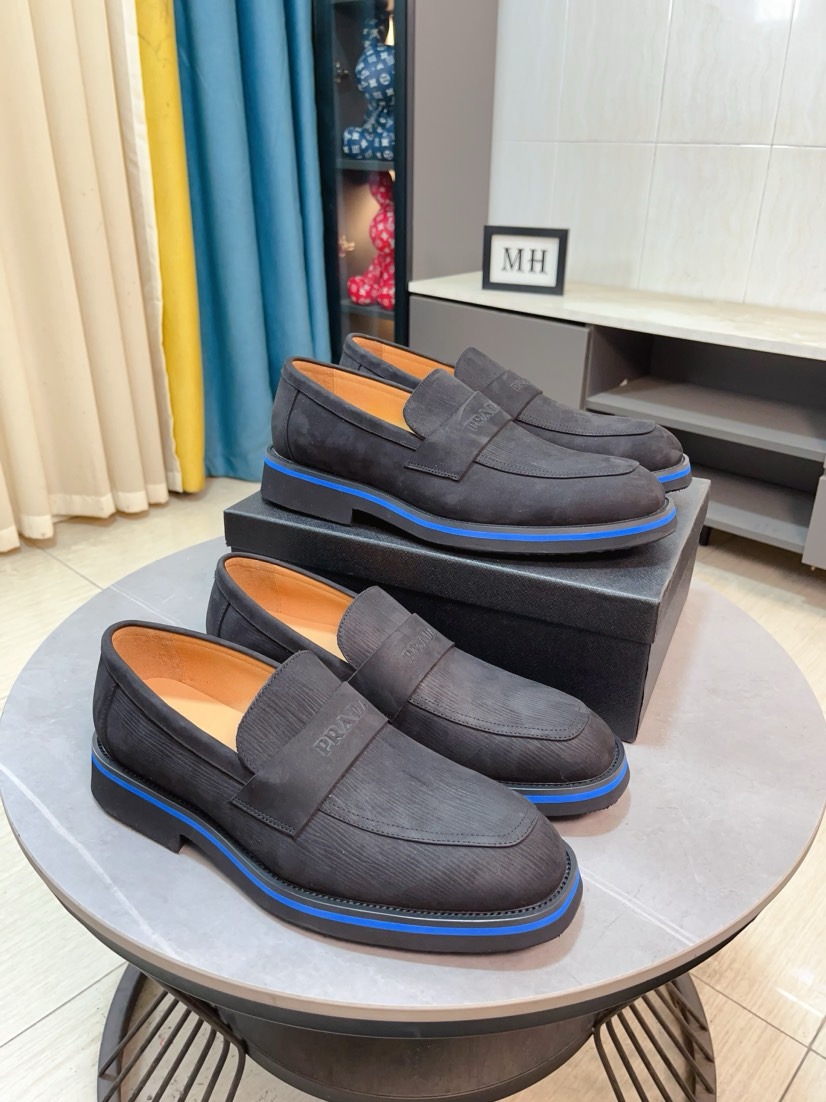 NO:358135,【PRADA Leather Shoes】Top Purchase Italian imported original custom-made beaded cowhide noodles, fully imported water-dyed breathable cowhide lining, original factory special original molded bottom is super comfortable, size 38-44,,prada,prada,cowhide19860909【PRADA 普拉达皮鞋】顶级代购 意大利进口原版定制开边珠牛皮面、全进口水染透气牛皮里垫、原厂特供原版成型底超级舒适,码数38-44,,prada,prada,cowhide,Men's shoes