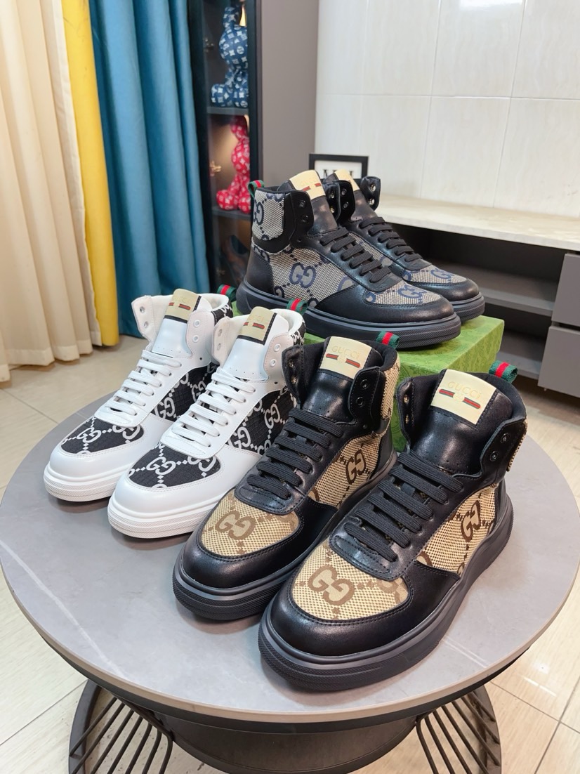 NO:555604,GUCCI [Gucci] New high-top men's shoes high-end brand, the latest fashionable casual men's shoes, trendy and versatile, relaxed sports style, uppers imported from Italy, first-layer cowhide, genuine leather lining and ultra-fine workmanship. Original personalized fashionable rubber wear-resistant outsole, light and comfortable on the foot, size 38-44,,gucci,cowhide19860909GUCCI【古奇】新款高帮男鞋高端品牌,最新時尚休闲男鞋,潮流百搭之款,轻松运动风,鞋面意大利进口头层牛皮 真皮内里 加超精细做工.原版个性时尚橡胶耐磨大底,上脚轻巧舒适,码数38-44,,gucci,cowhide,Men's shoes