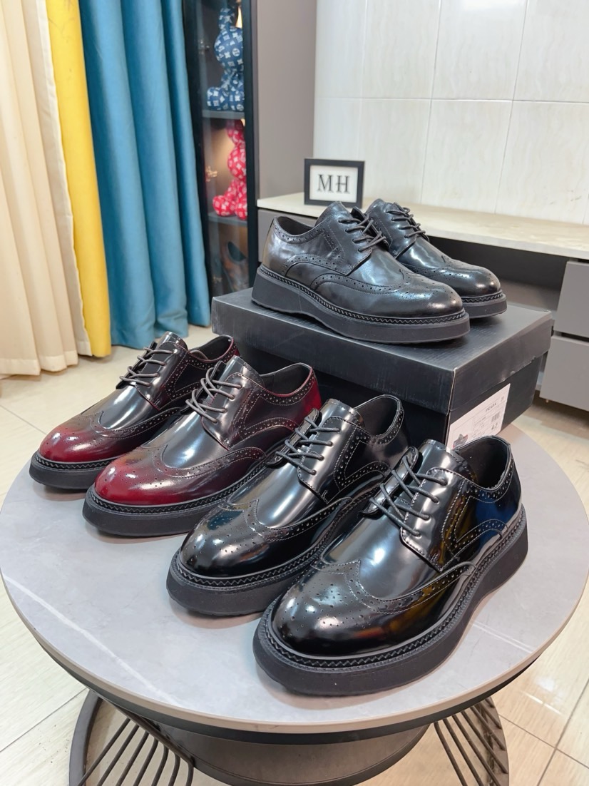 NO:664646,[High-end quality PRADA] High-quality hot-selling Prada leather shoes, the trendy hot-selling style, original open-edge beads on the upper, cowhide lining + cowhide feet, very comfortable on the foot, original open-molded air cushion outsole, size 38-44,, prada, prada, cowhide19860909【高端品质 PRADA】高品质 爆款 普拉达皮鞋潮流爆款,鞋面原版开边珠,牛皮内里+牛皮垫脚,上脚非常舒服,原版开模气垫大底, 码数38-44码,,prada,prada,cowhide,Men's shoes