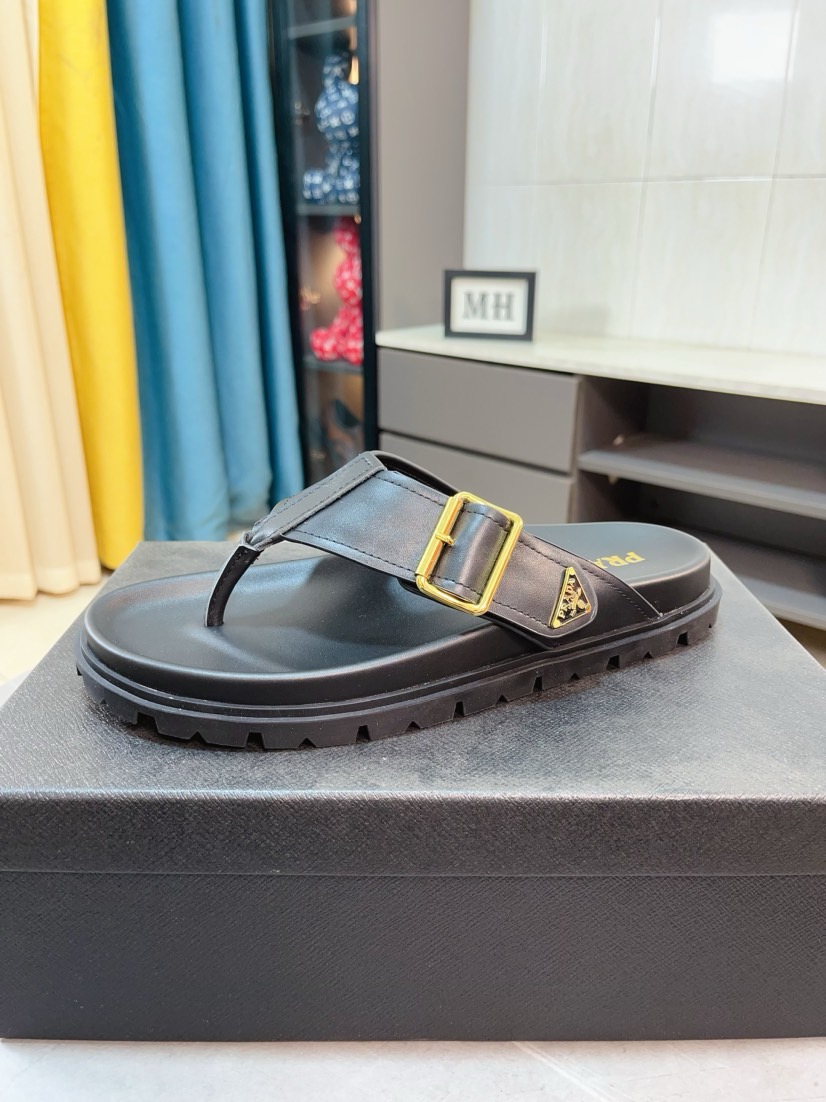 Prada women's shoes Slippers, Men's Spring and Summer, Uppers imported from Italy with cowhide leather, logo graphics, high-quality craftsmanship, soles: Original factory special soles, exclusive activity molded soles super comfortable, original factory follow orders, multiple colors, code number: 38-44 (45 customized) — photo 2