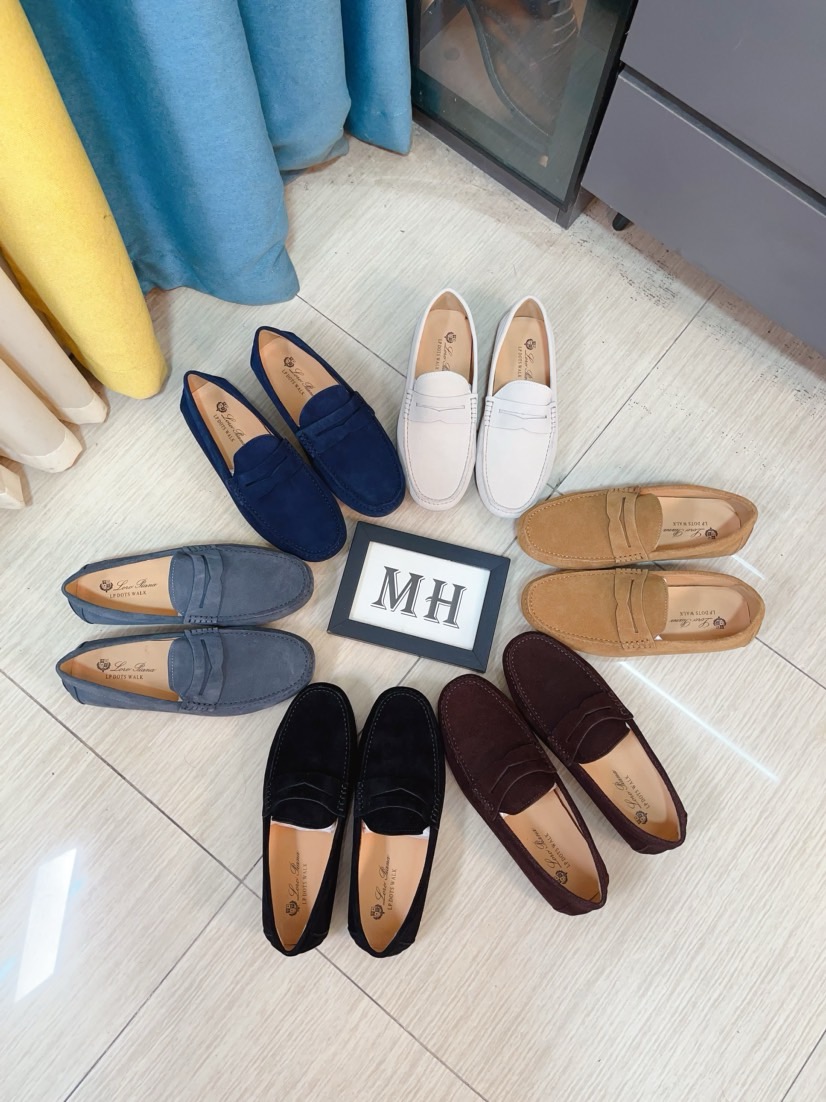 NO:930487,LP Men's Men's Pedal Shoes Rubber Anti-Slip Sole 2026 Official Website Synchronization (Counter Quality) Imported First Layer Nubuck Leather Water-Dyeed Cow Lining Original Packaging. Movable Feet Positive Size 38-44, loro piana19860909LP 一脚蹬男士豆豆鞋橡胶防滑底 2026官网同步（专柜品质）进口头层磨砂皮水染牛里 原版包装.活动垫脚 正码38-44,,loro piana,Men's shoes