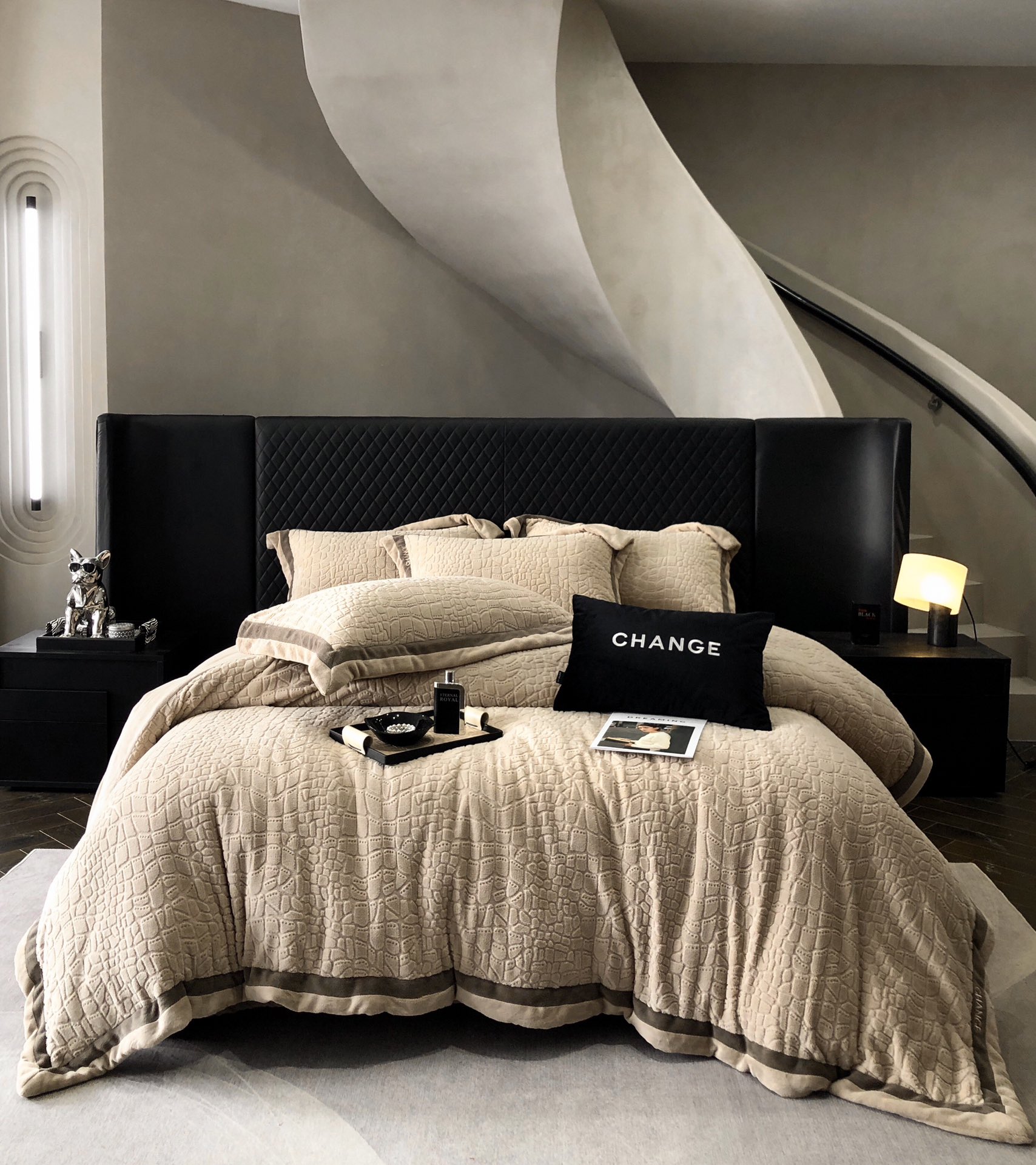 Luxe Beige Vierdelige Beddengoedset - Ultiem Comfort en Stijl voor Uw Slaapkamer