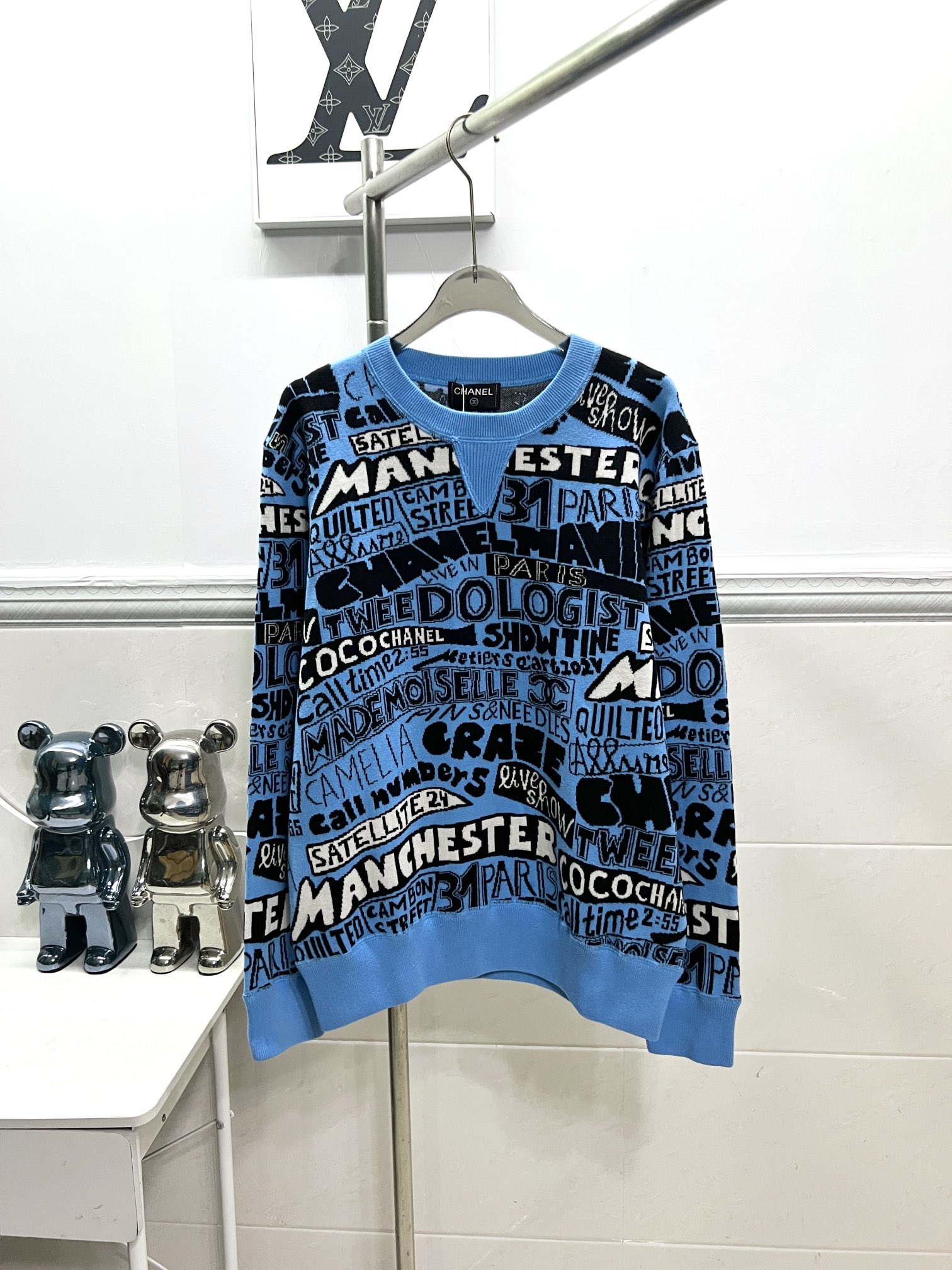 DW Section R035 Chanel Chanel knitted a woolly sweater. Colour: Gray, Blue, Red Size: S M L - 图片 1