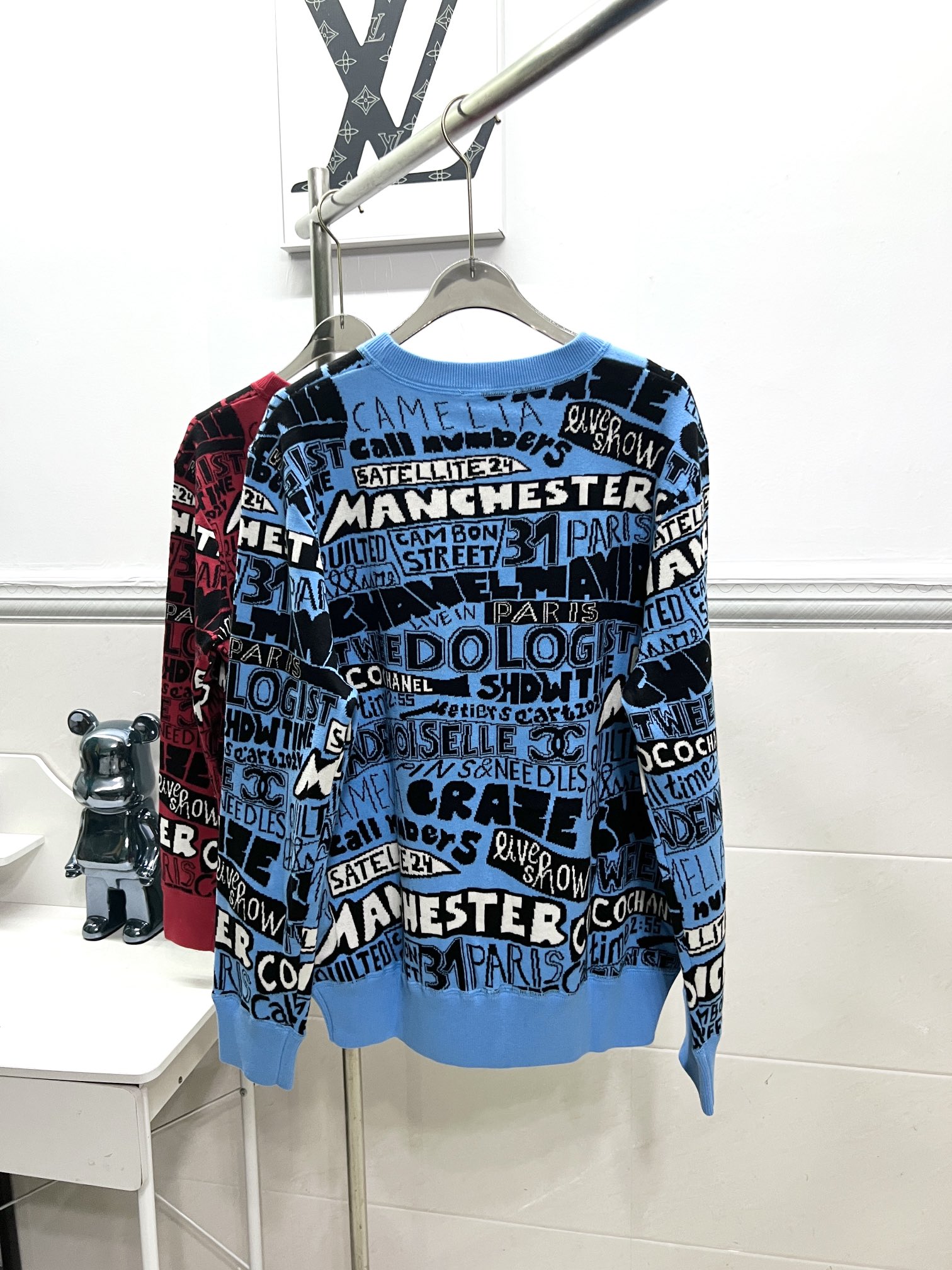 DW Section R035 Chanel Chanel knitted a woolly sweater. Colour: Gray, Blue, Red Size: S M L - 图片 2