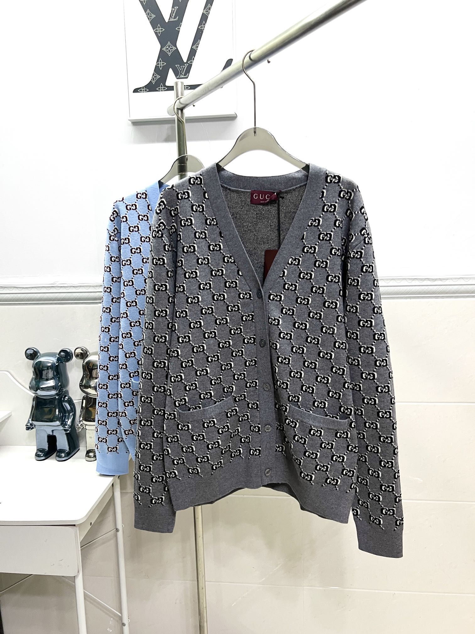 DW R036 Gucci Gucci knitting wool and jackets. Colour: Grey, Blue Size: S M L - 图片 3