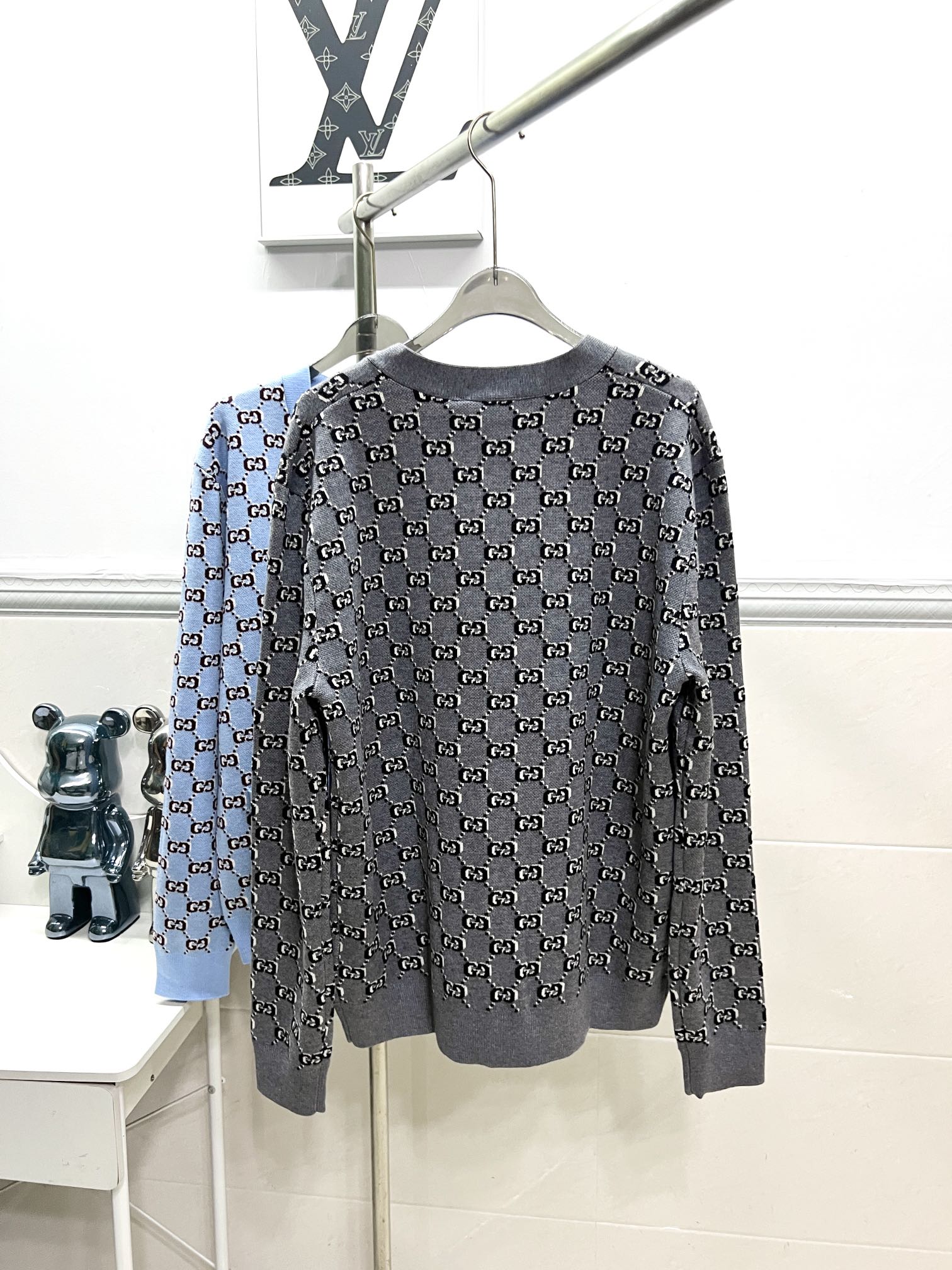 DW R036 Gucci Gucci knitting wool and jackets. Colour: Grey, Blue Size: S M L - 图片 4