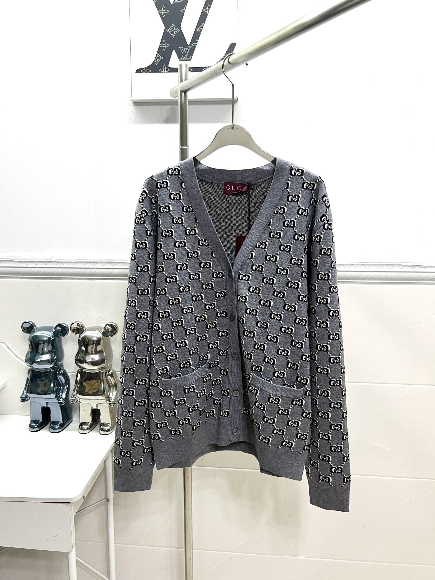 DW R036 Gucci Gucci knitting wool and jackets. Colour: Grey, Blue Size: S M L - 图片 1