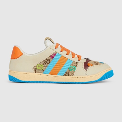 Gucci Screener Leather Trim Sneakers with Striped Web and Logo Detail 1 Gucci Screener Leather Trim Sneakers with Striped Web and Logo Detail