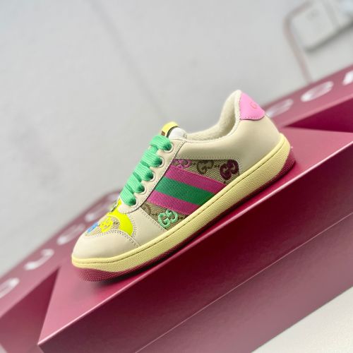 Gucci Screener Leather Sneakers with Monogram and Striped Webbing 1 Gucci Screener Leather Sneakers with Monogram and Striped Webbing
