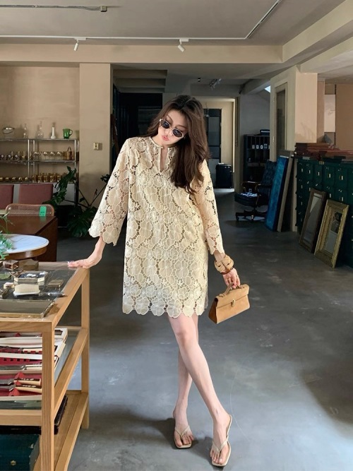 Elegant Floral Lace Embroidered Dress - Perfect for Special Occasions & Everyday Wear 1 Elegant Floral Lace Embroidered Dress - Perfect for Special Occasions & Everyday Wear