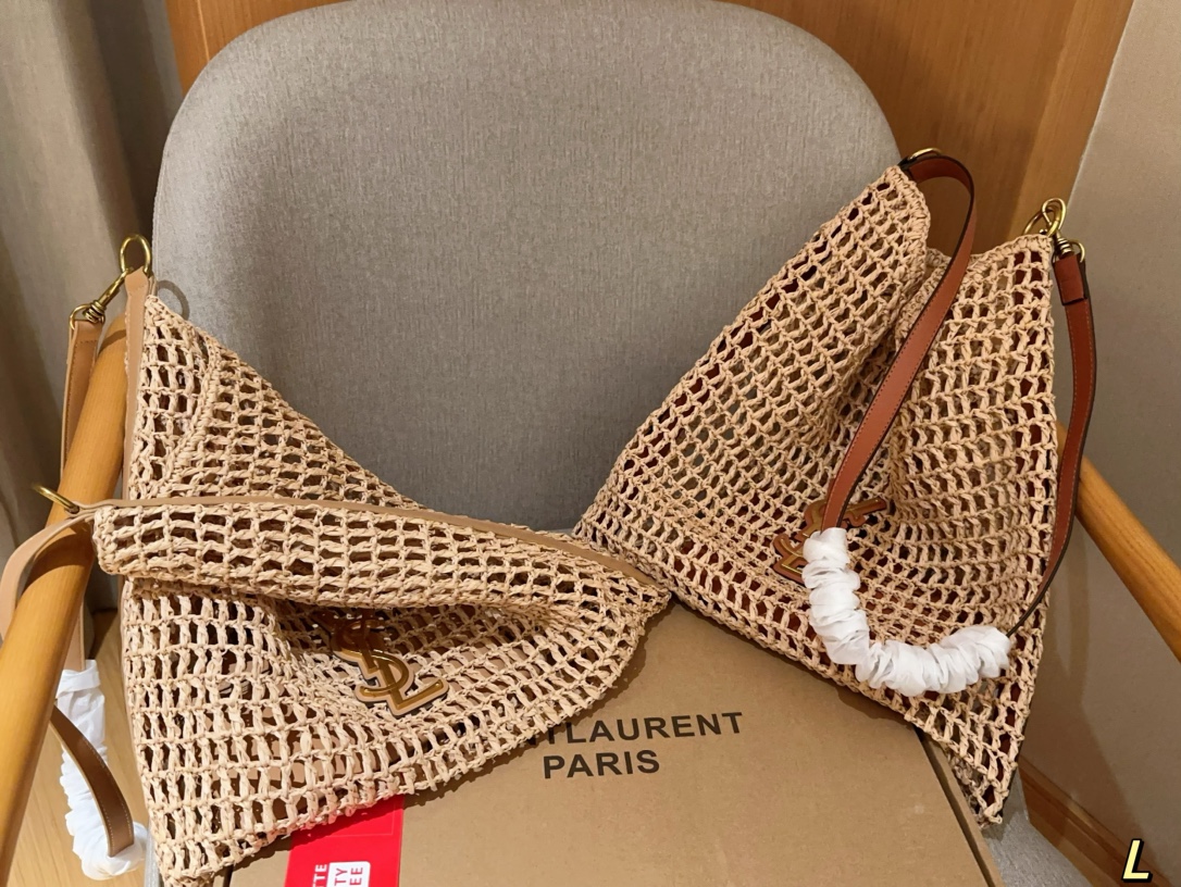 Yves Saint Laurent Sacs À Main Sacs Cabas Travail ouvert Rafia Tissage de paille Tissé