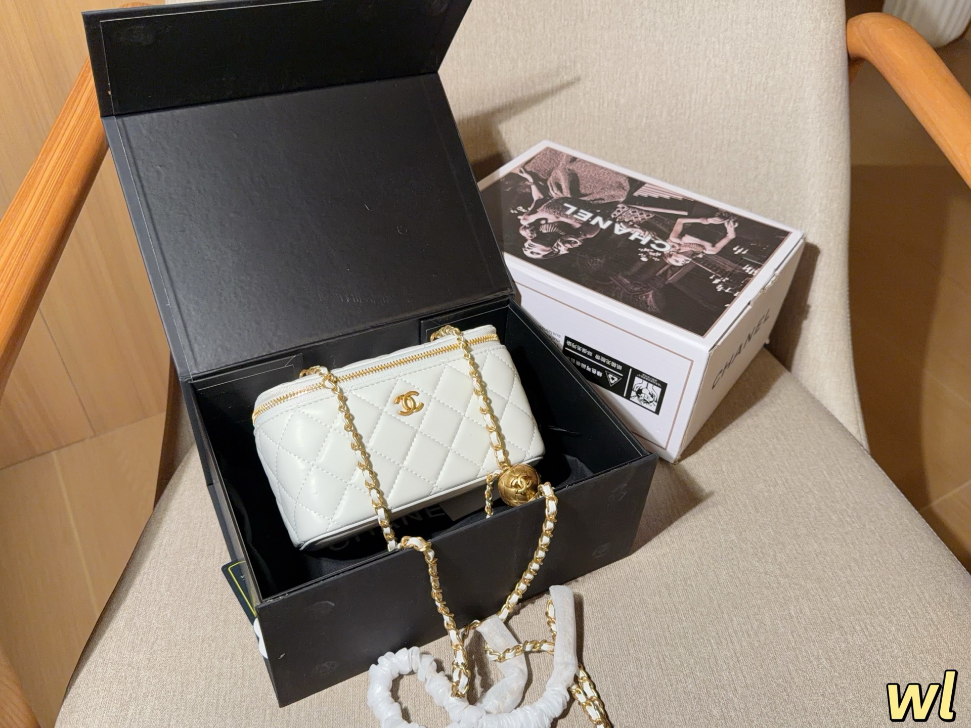 240 | Chanel | Golden Ball Long Box Chain Bag Square Box Bag | Size 17×10×9 | Gift Box Packagingwl