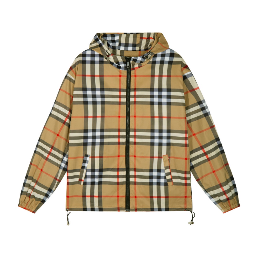 Burberry Fake
 Clothing Coats & Jackets Yellow Lattice Hooded Top