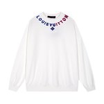 Louis Vuitton Good
 Clothing Sweatshirts High Quality 1:1 Replica
 Black White Printing Unisex Fashion