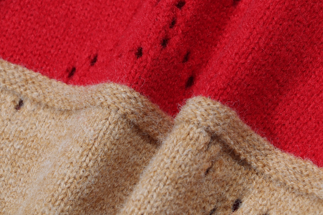 Gucci Red Brown Striped Wool Sweater Coat in Sizes SM, L, XL, XXL - 图片 5