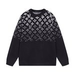 Louis Vuitton Clothing Knit Sweater Sweatshirts Black Grey Knitting Wool