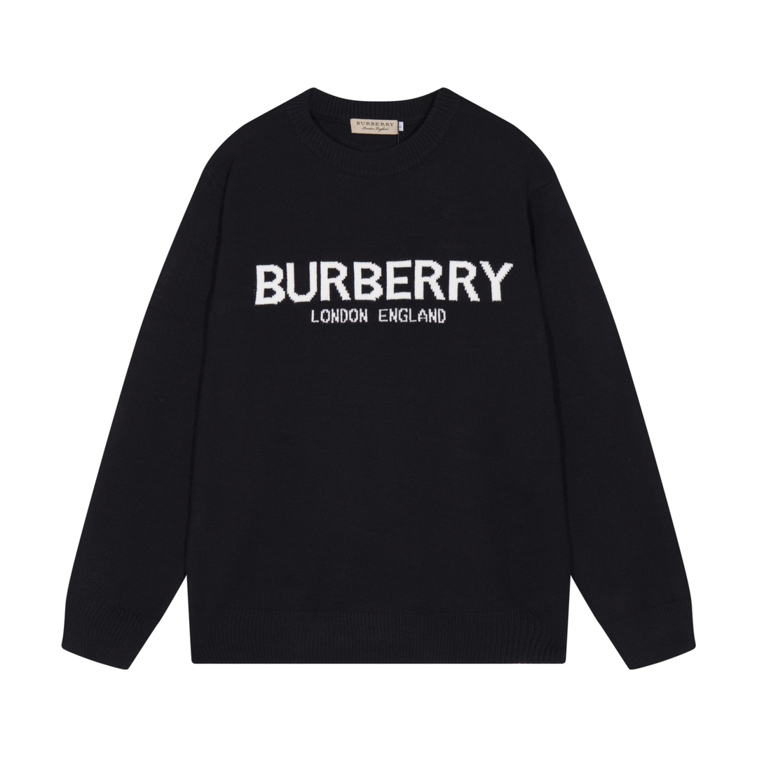 Suéter de punto con logotipo clásico jacquard en la parte delantera de BURBERRY. Colores: caqui, negro. Tallas: S M L X…