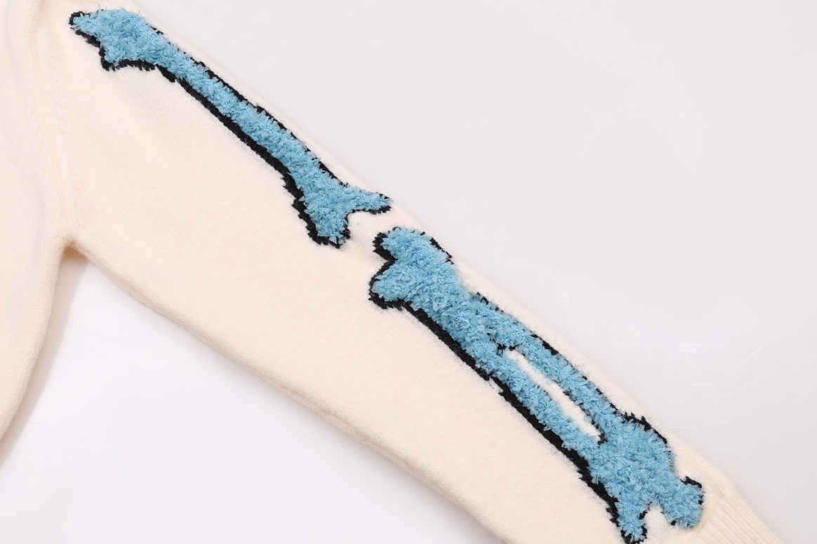 AMIRI New Letters Logo Flowers Sweaters Blue Black Almond SM L XL XXL Codes - 图片 4