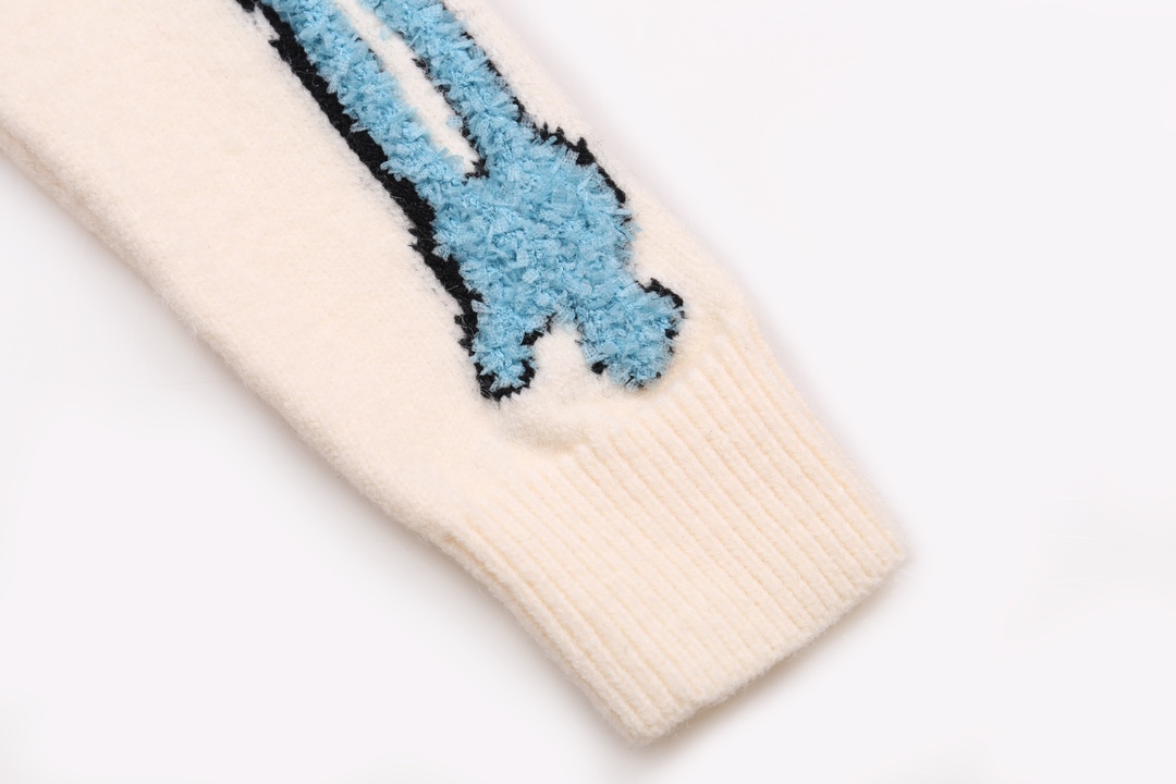 AMIRI New Letters Logo Flowers Sweaters Blue Black Almond SM L XL XXL Codes - 图片 9