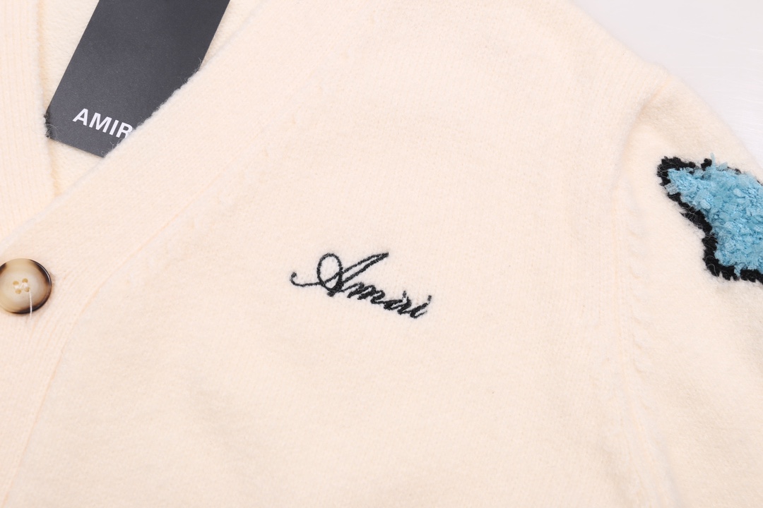 AMIRI New Letters Logo Flowers Sweaters Blue Black Almond SM L XL XXL Codes - 图片 6