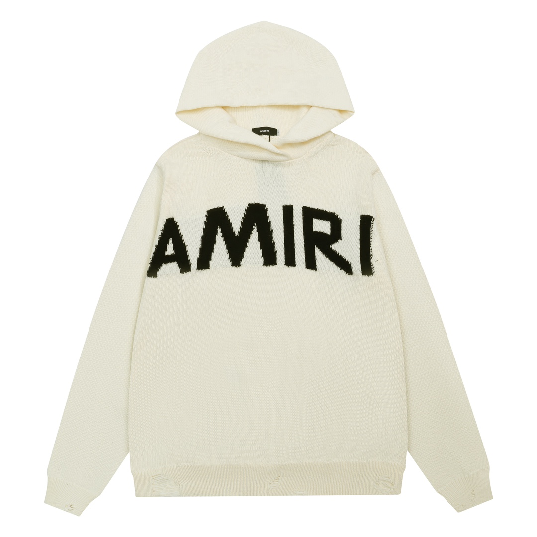 Amiri Vêtements Sweatshirts Noir Blanc Top à capuche