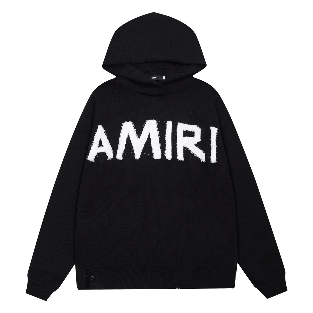 Amiri Vêtements Sweatshirts Noir Blanc Top à capuche