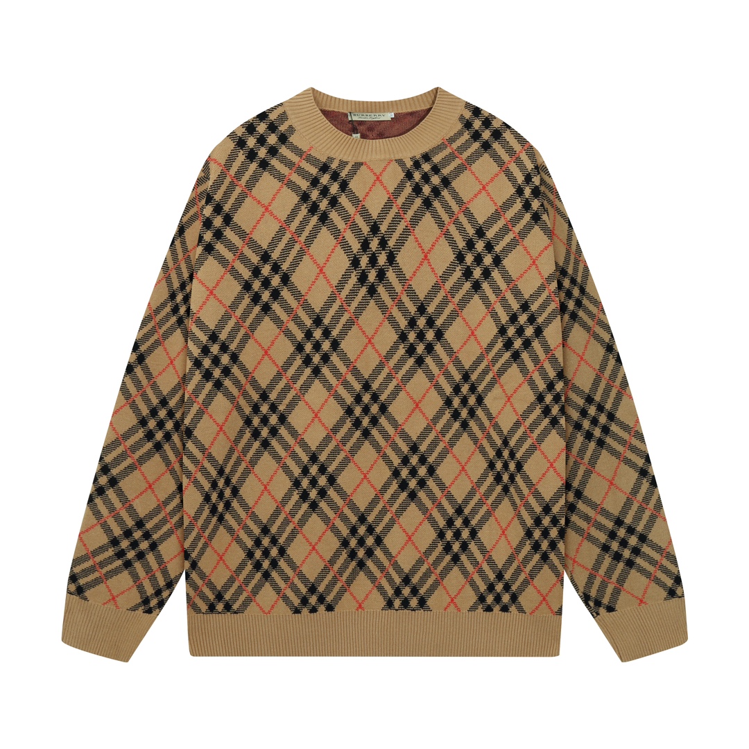 Burberry Vêtements Sweatshirts Le Brun Cadre en bois à carreaux Tricot Laine