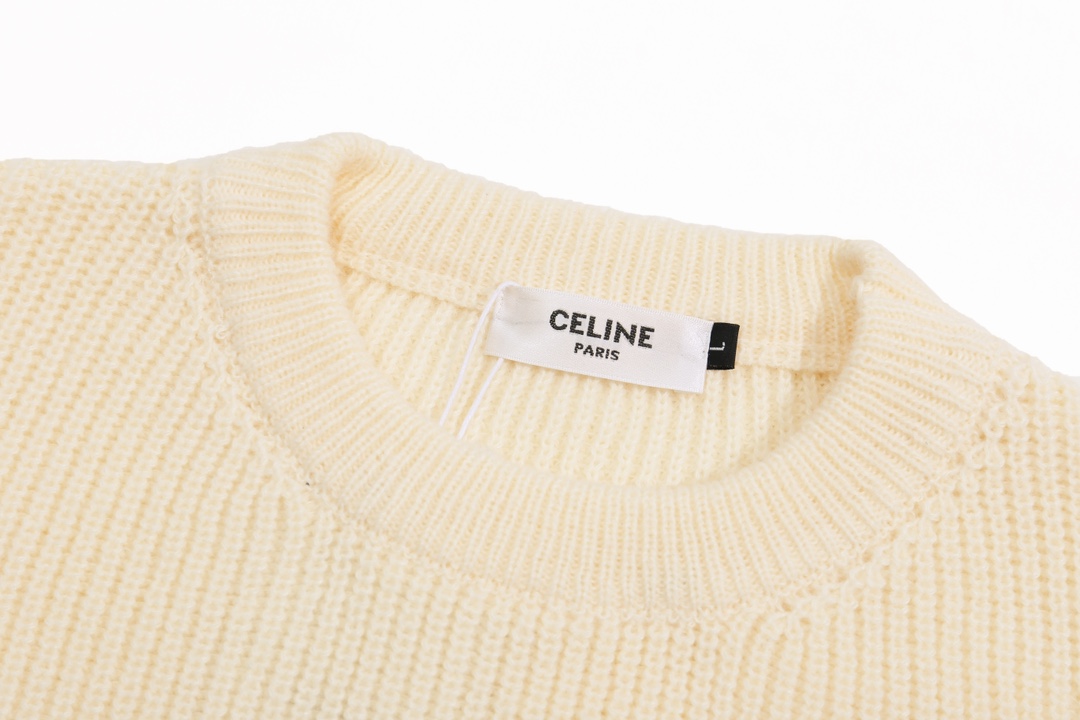 Celine Selin Almond Wool Coat with Sticker Letter Detail in Multiple Sizes - 图片 3