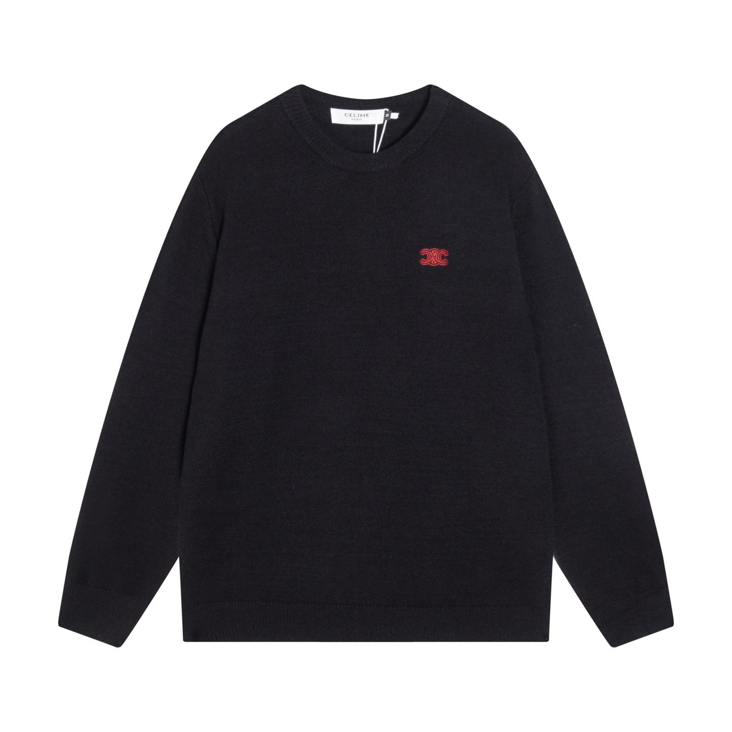 Celine Black Small Logo Sweatshirt