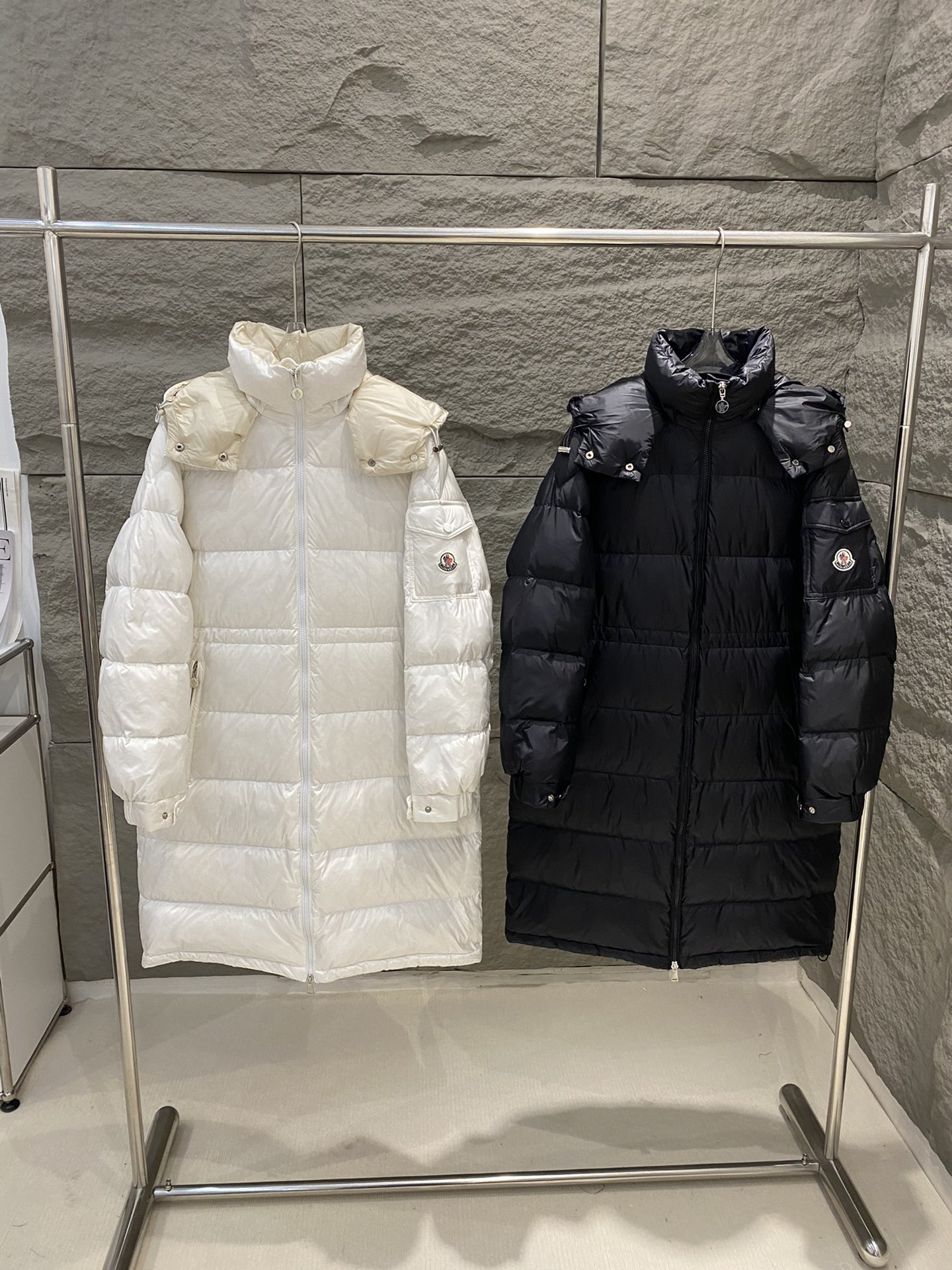 Moncler Clothing Coats & Jackets Down Jacket Black White