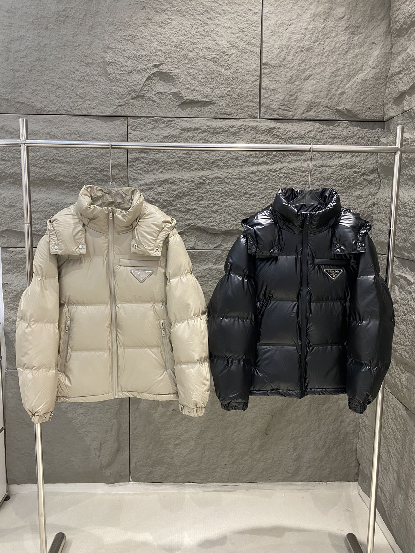 Prada Clothing Coats & Jackets Down Jacket Buy 1:1
 Black Grey